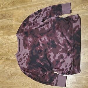 Isabel Maternity by Ingrid & Isabel Sweatshirt Size XL Tie Dye Marble Maroon